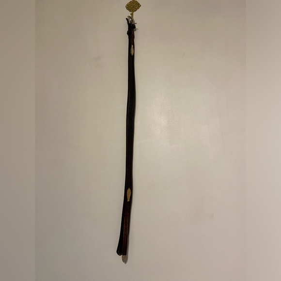 Vintage Resistol Leather Silver Tone Belt 36 Waist 36/90 Brown Full Grain - Picture 10 of 10